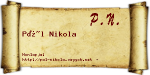 Pál Nikola névjegykártya