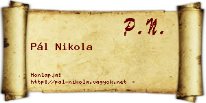 Pál Nikola névjegykártya